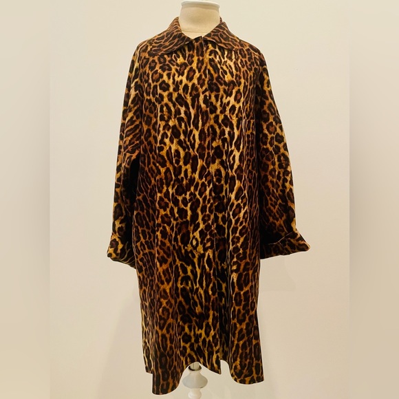 NEW Norma Kamali Leopard Print Coat - Picture 1 of 5